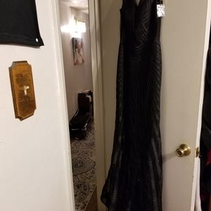 A long black designer gown